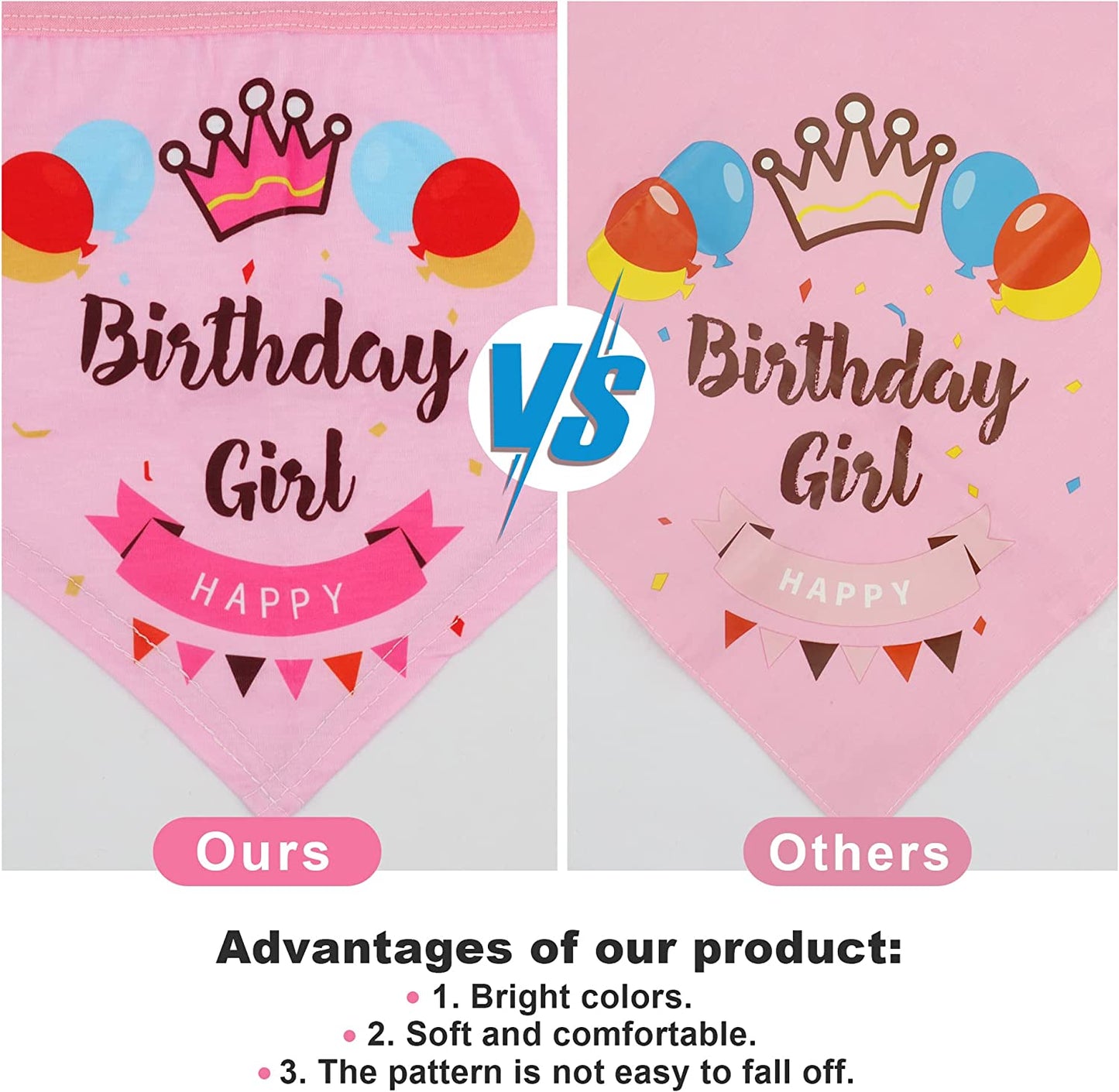 Dog Birthday Party Supplies Bandana Hat Banner Set Boy Girl Cute Bow Tie Scarf Dog Birthday Decorations (Pink,Dog Girl)