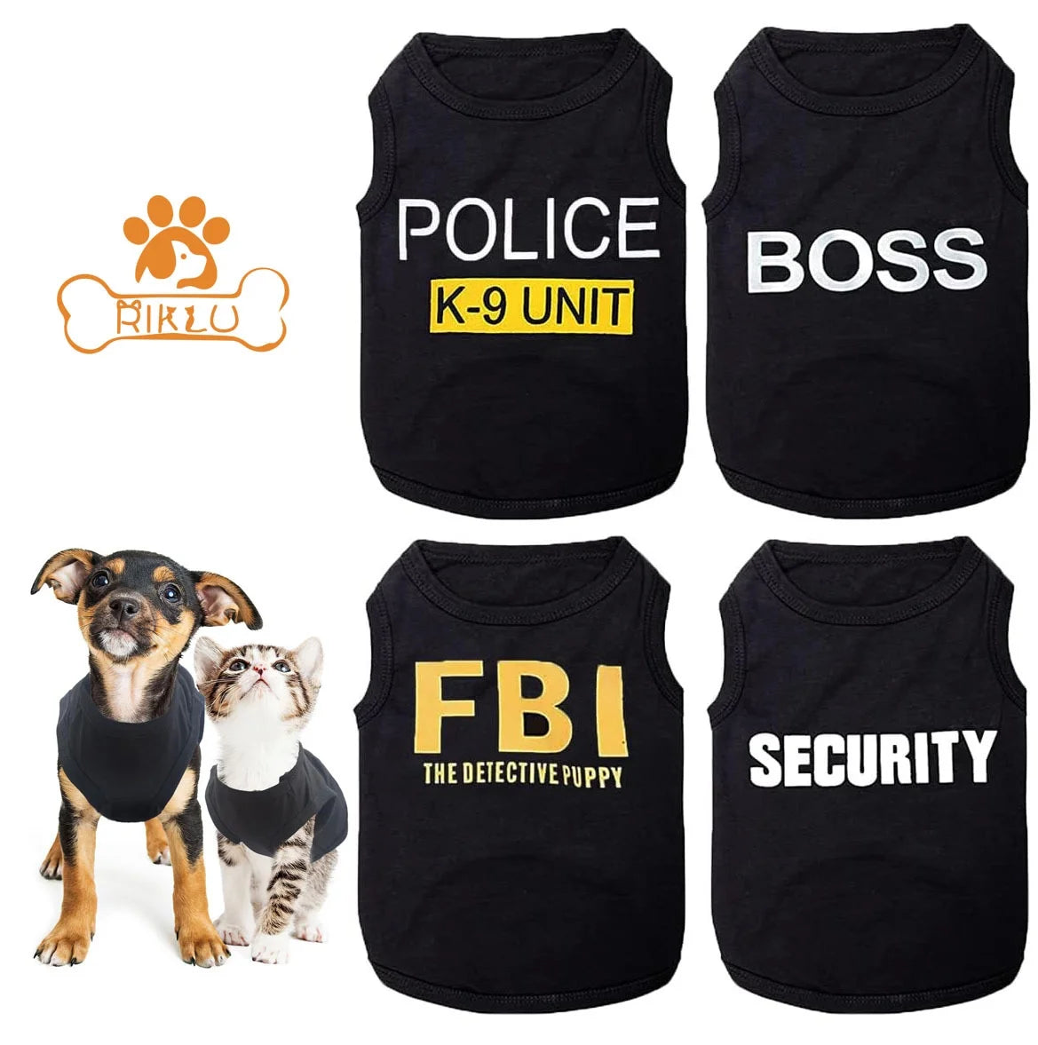 4 Packs Dog Shirts for Small Dog, Pet T-Shirts Clothes Vest for Puppy Boy Girl L