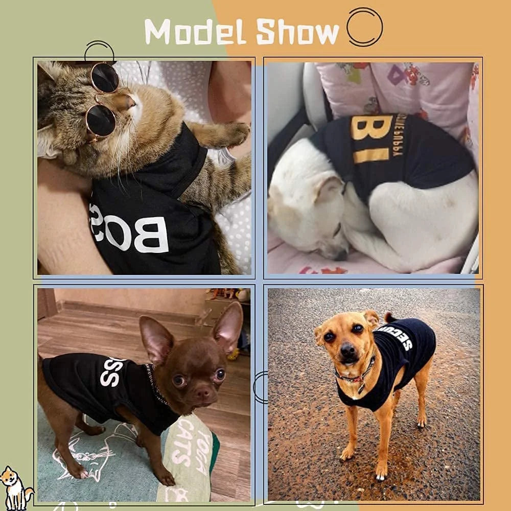 4 Packs Dog Shirts for Small Dog, Pet T-Shirts Clothes Vest for Puppy Boy Girl L