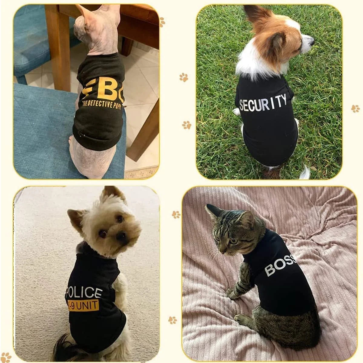 4 Packs Dog Shirts for Small Dog, Pet T-Shirts Clothes Vest for Puppy Boy Girl L