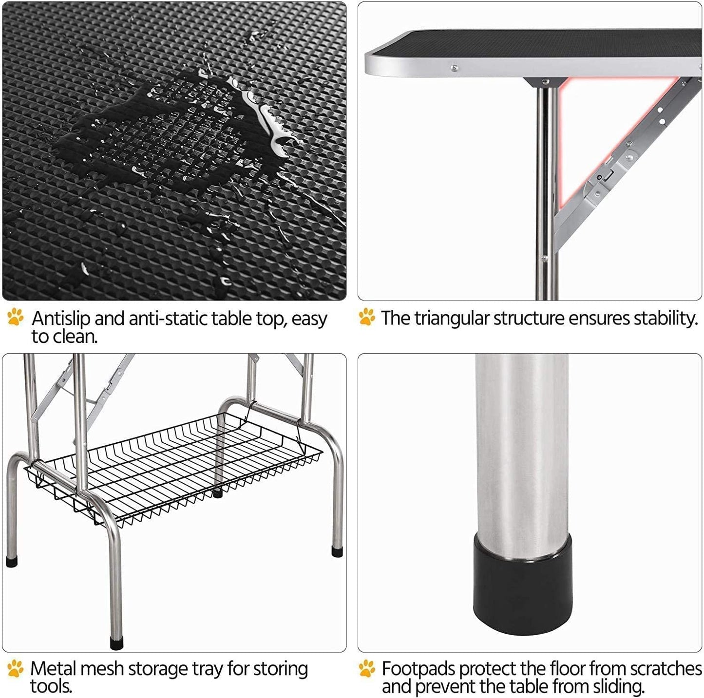 Pet Grooming Table for Large Dogs Adjustable Professional - Portable Trimming Drying Table W/Arm/Noose/Mesh Tray, Maximum Capacity up to 330LB